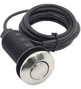 Air Activated Switch Button with Air Hose, Sink Top Stainless Steel Brushed Push Button for Food ...