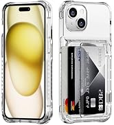 ACANDYA for iPhone 15 Case Wallet Clear Protective Phone Case with Credit Card Holder Heavy Duty ...