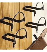 Taozun Cowboy Hat Rack 4 Packs Cowboy Hat Holder Hat Hanger Wall Mount Black Hat Hooks for Displa...