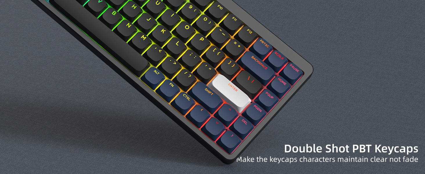 Low Profile Keycaps - Shine Through Keycaps 60 65 75 100 Percent, Keyboard Key caps PBT