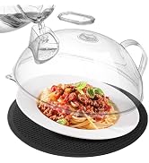 MAGJIUKE Microwave Splatter Cover, For Food Microwave Cover, Clear Microwave Lid With Steamer Pot...