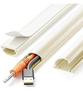Delamu Adhesive Cord Hider Wall Kit Wire Cover, 42.5in Multiple Function Cable Cover for Outdoor ...