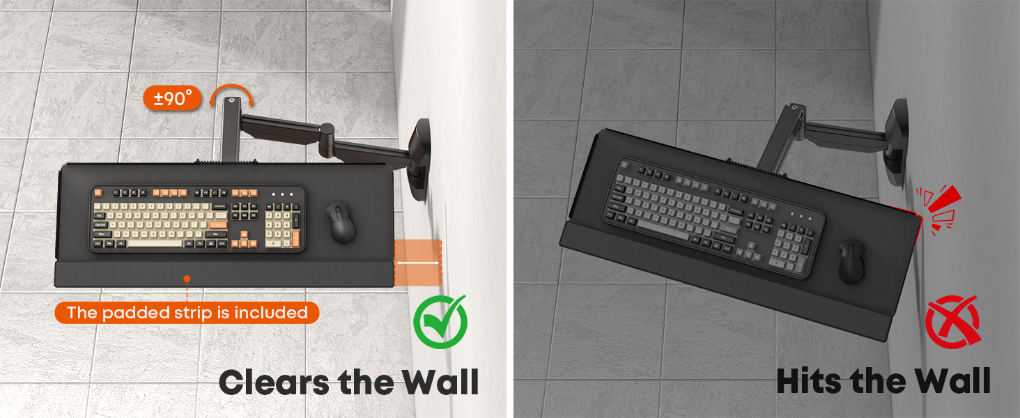 extra long keyboard wall mount