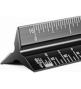 Architectural Scale Ruler for Blueprint, 12'' Metric Metal Engineers Triangle Drafting Ruler with...