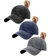 ZEXIAN Womens Vintage Washed Distressed Baseball-Cap with Ponytail Hole Sport Golf Hat