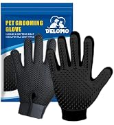 Upgrade Version Pet Grooming Glove - Gentle Deshedding Brush Glove for Dogs, Cats & Horses with L...