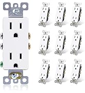 ELEGRP Decorator Receptacle, 15A 125V Standard Electrical Wall Outlet, 2 Pole 3 Wire, Non- Tamper...