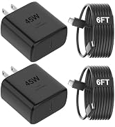 iPhone 16 Pro Max Charger 45W Fast Charging, USB C iPhone 16 Super Fast Charger Block with 6ft Lo...