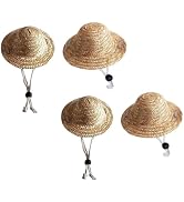 2Pc Novelty Summer Adjustable Pet Dog Outdoor Straw Hat Puppy Small Kitty Cat Sunhats Dog Hat