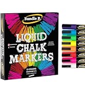 Chalk Markers - 8 Vibrant, Erasable, Non-Toxic, Water-Based, Reversible Tips, For Kids & Grown-Up...