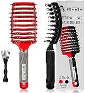 Voremy Magical Brush Detangler 2 Pack, HIPPIH Anti-Static Detangling Brush for Curly Thick Hair, ...