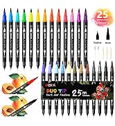 Art Coloring Brush Markers,ZSCM 25 Colors Duo Tip Marker Journal Pens for Adult Coloring Books Dr...