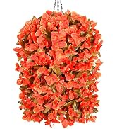 Bougainvillea Artificial Fall Flowers Fake Plants for Outdoors Autumn Decoration, 3PCS Faux Silk ...