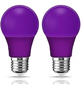 EvaStary Purple LED Light Bulbs, A19 LED Black Light Bulb 9W (60W Equivalent), E26 Base Colored P...