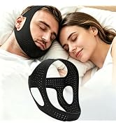 Anti Snore Chin Strap for CPAP Users Adults, Black, M (Black-Upgraded Breathability) | Adjustment...