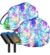 btfarm 2 Pack Solar Rope Lights Outdoor, 120LED 46FTSolar Trampoline String Lights Outdoor Waterp...