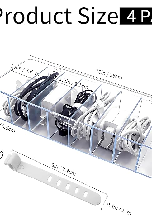 4 Pack Cable Storage Organizer