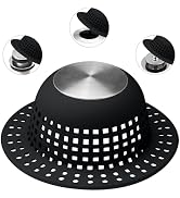 Aluvor Shower Drain Hair Catcher, Bathtub Drain Cover Foldable Silicone Shower & Tub Protector fo...