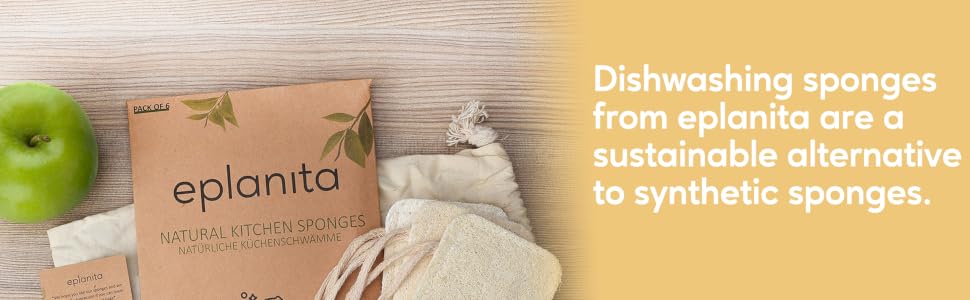 eplanita natural kitchen sponges loofah dishwashing sustainability scourer dish cleaning