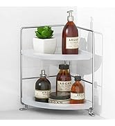 NLBTW 2 Tier Corner Bathroom Shelf Vanity Organizer,Bathroom Organizer Countertop and Storage Cab...