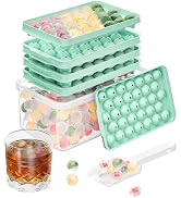 Optish 3 Pack Ice Trays for Freezer, 99 PCS Ice Cube Tray with Lid and Bin, Round Ice Cube Mold, ...
