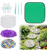 3 Sets 10in Stepping Stone Kit - Includes Concrete Molds & Letter Number Stamps, Mosaics Tiles, C...