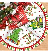 Christmas Tree Skirt Welcome to Whoville Tree Skirt White Whoville Christmas Decorations 48 Inch ...