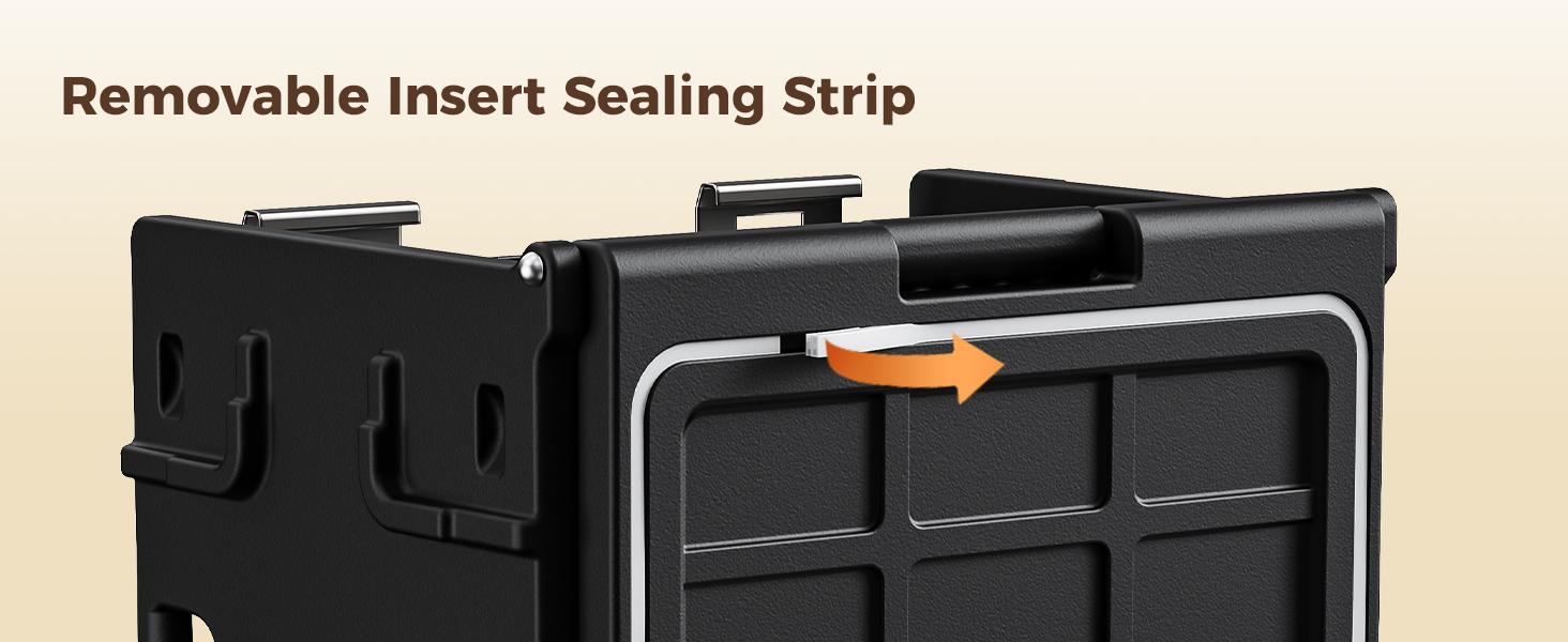 95QT insulated food pan carrier with removable insert sealing strip