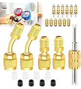 Ruibapa R410a Adapter for Mini Split System 5/16 Female 1/4 Male Flare Charging Vacuum Port Adapt...