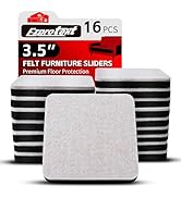 3.5" Felt Furniture Movers Sliders for Hardwood Floors, 16 PCS Square Reusable Felt Furniture Mov...