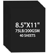 Cardstock 8.5 X 11, 40 Sheets Black Card Stock, 75lb/ 200gsm Copy Paper, Cardstock Printer Paper ...