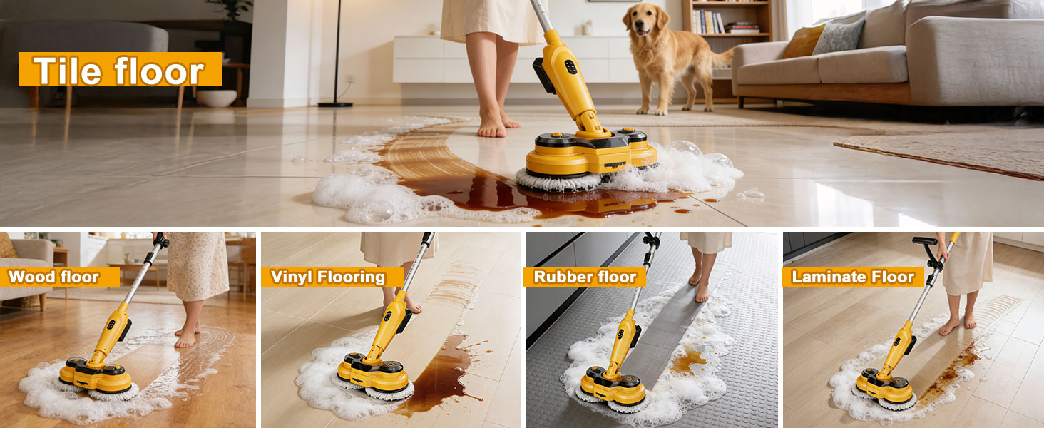 6000mAh tile mops for floor cleaning