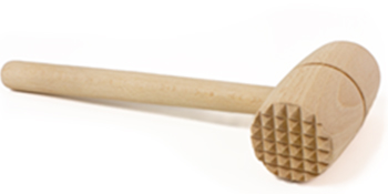 raw wood tenderizing mallet