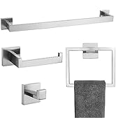 4-Piece Bathroom Hardware Accessories Set, Towel Bar Sets Include Towel Bar Towel Holder Toilet P...