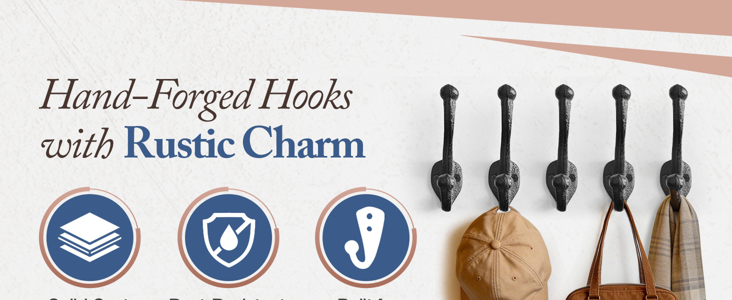 Hand-Forged Hooks with Rustic Charm