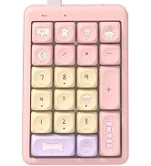 FOPATO S21 Number Pad, 21 Keys Hot Swappable Numpad, 3-Mode Bluetooth Wireless Numeric Keypad, Ga...