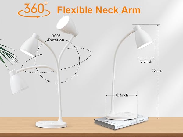LED Desk Lamp for Office Light USB Charging Ports Bedside Table Lamp for College Dorm Room