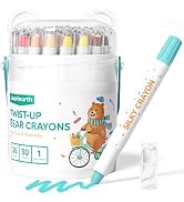 JUPITEARTH Silky Crayons for Toddlers 1-3, 36 Colors Twist Crayons, Non-Toxic, Washable, Easy-Gri...