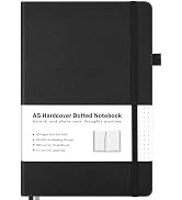 Dotted Journal, Hardcover Notebook, Dot Grid Notebook Journal for Women, Men, Large Leather Journ...