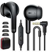 3.5mm Wired Earbud In-Ear Headphone with Mic for Steam Deck Chromebook School Computer PC Noise C...