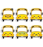 JarThenaAMCS 120Pcs School Bus Name Tags Funny Cartoon Nameplate Stickers Classroom Bulletin Boar...