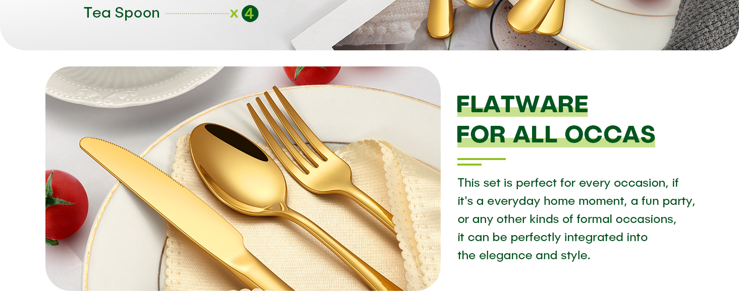 gold utensils set