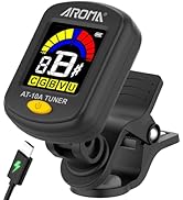 Ulumac Aroma Rechargeable Guitar Tuner Clip On for Guitar, Violin, Ukulele, Bass, Mandolin with C...