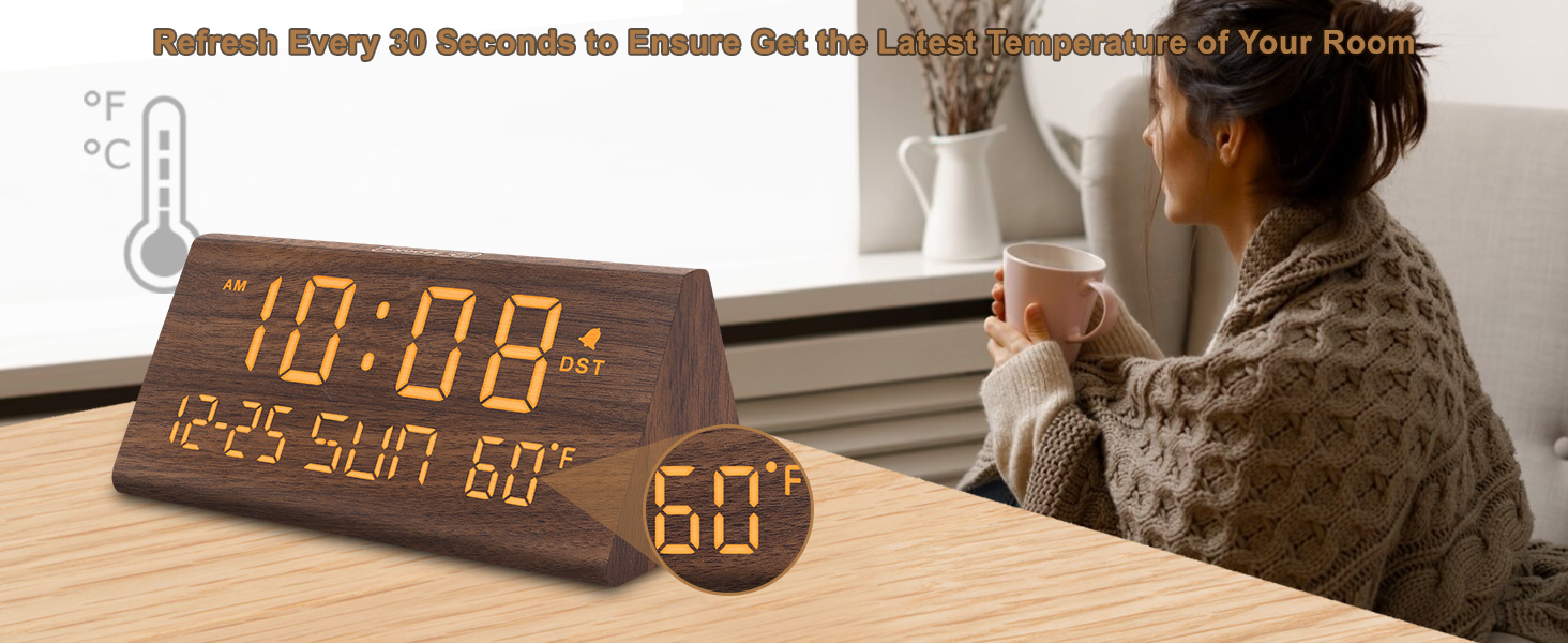 wooden alarm clock