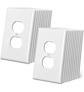 CML Jumbo Duplex Outlet Covers, 20 Pack Oversized Electrical Outlet Wall Plate, 1-Gang Switch Pla...