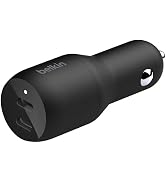 Belkin 36-Watt Dual-USB Car Charger - Power Delivery 2 18W USB-C Ports with PPS Charging Apple iP...