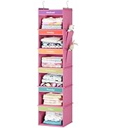 YOUDENOVA 6-Shelf Weekly Hanging Closet Organizer, Weekly Clothes Organizers for Kids with 2 Side...