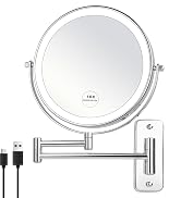 chrome wall mounted makeup mirror