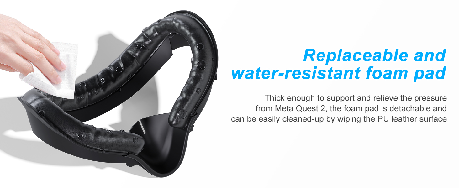 Replaceable and water-resistant foam pad oculus quest 2 face pad replacement