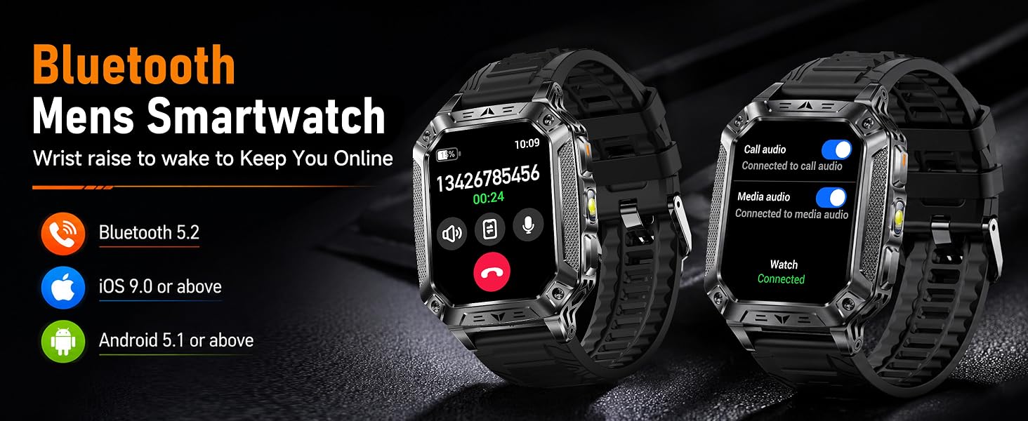 Bluetooth Mens Smartwatch